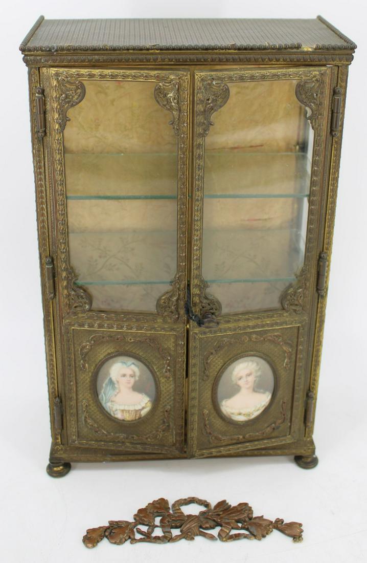 Antique Louis XV1 Style Bronze Table Top Vitrine (1 of 9)