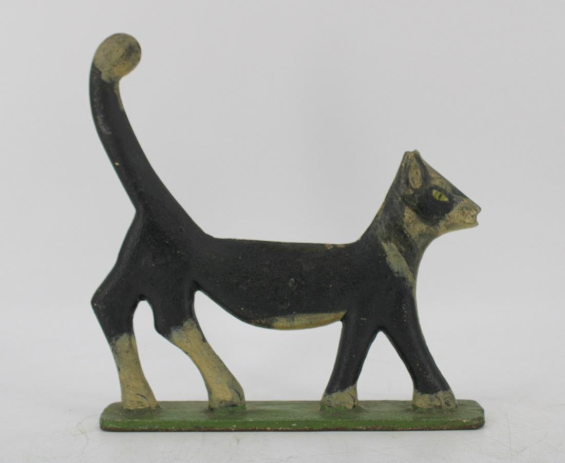 Antique Patinated Cast Iron Cat Door Stop. (1 of 8)