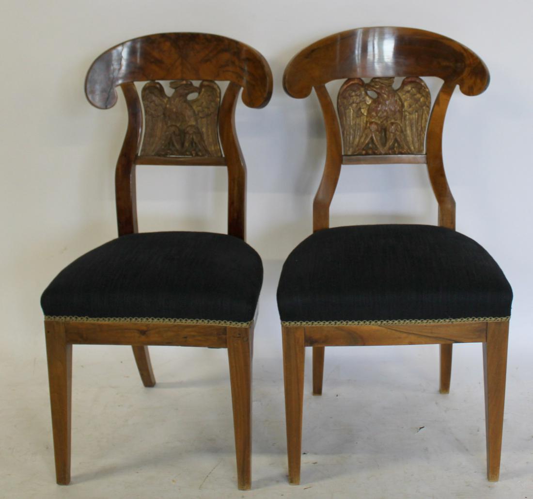 A Pair Of Biedermeier Chairs With Gilt Carved (1 of 5)