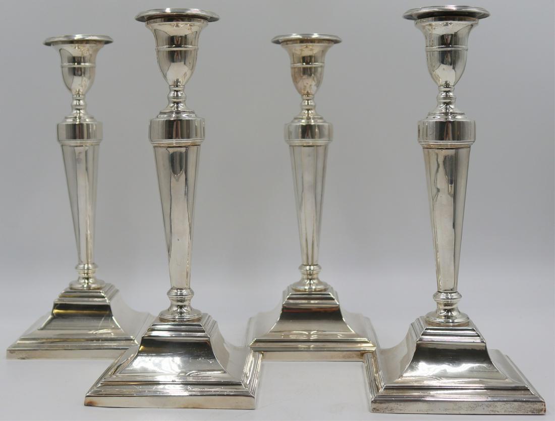 SILVER.(2) Pair of English Silver Candlesticks. (1 of 9)