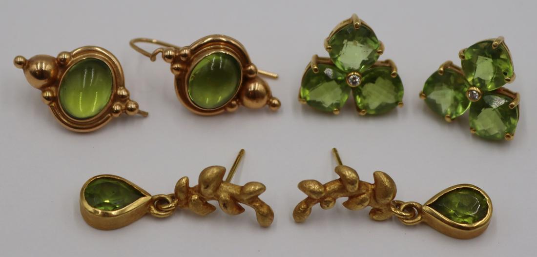 JEWELRY. Grouping of Gold and Colored Gem Earrings (1 of 9)