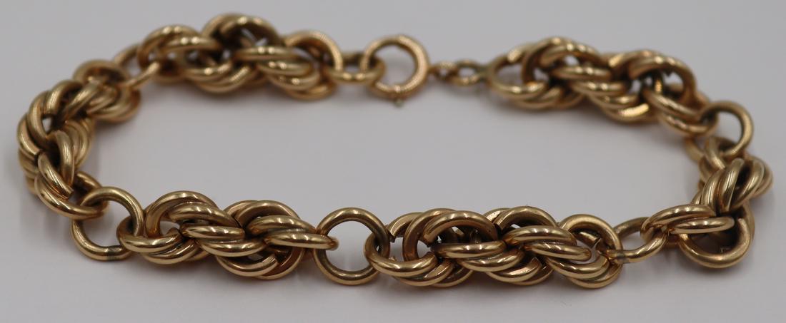 JEWELRY. 14kt Gold Link Bracelet. (1 of 4)