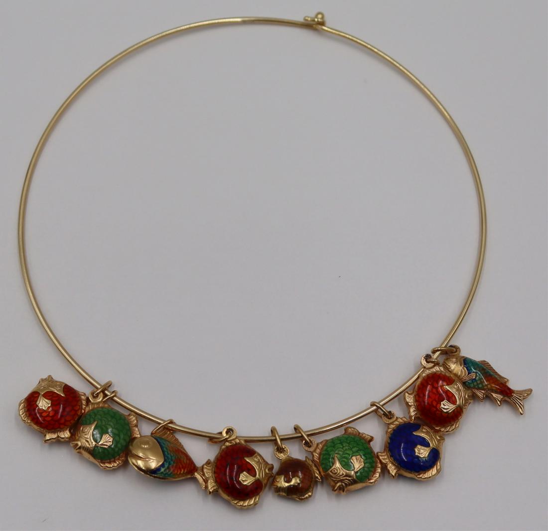 JEWELRY. 14kt Gold Choker and (9) 18kt Gold and (1 of 9)