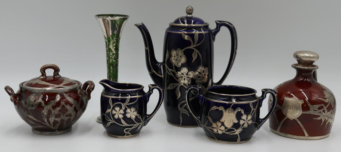 SILVER. Lenox Silver Overlay Porcelain Grouping. (1 of 11)