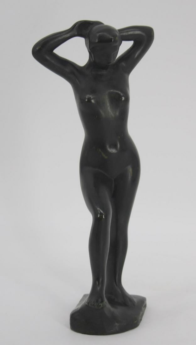 Attributed To Aristide Maillol Bronze Nude.: Nicely executed, nice patina and apparently unsigned. From a Woodside Queens, NY estate. - Dimensions: 10.5"