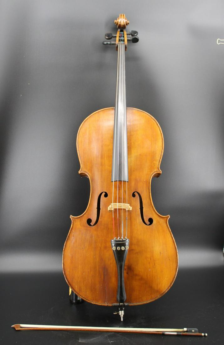 Antique Cello and Silver Clad Bow. (1 of 13)