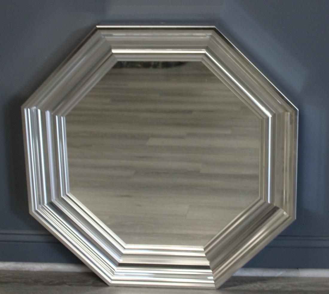 A Vintage Polished Steel Or Tin Mirror (1 of 4)