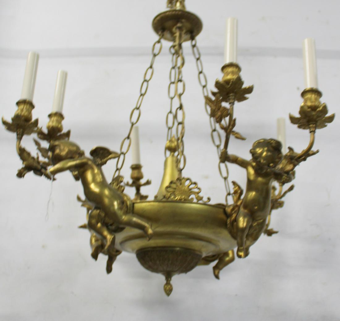 Fine Quality Gilt Bronze Figural Chandelier. (1 of 6)
