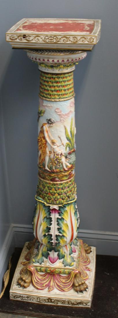 Antique Capo Di Monte Porcelain Pedestal (1 of 6)
