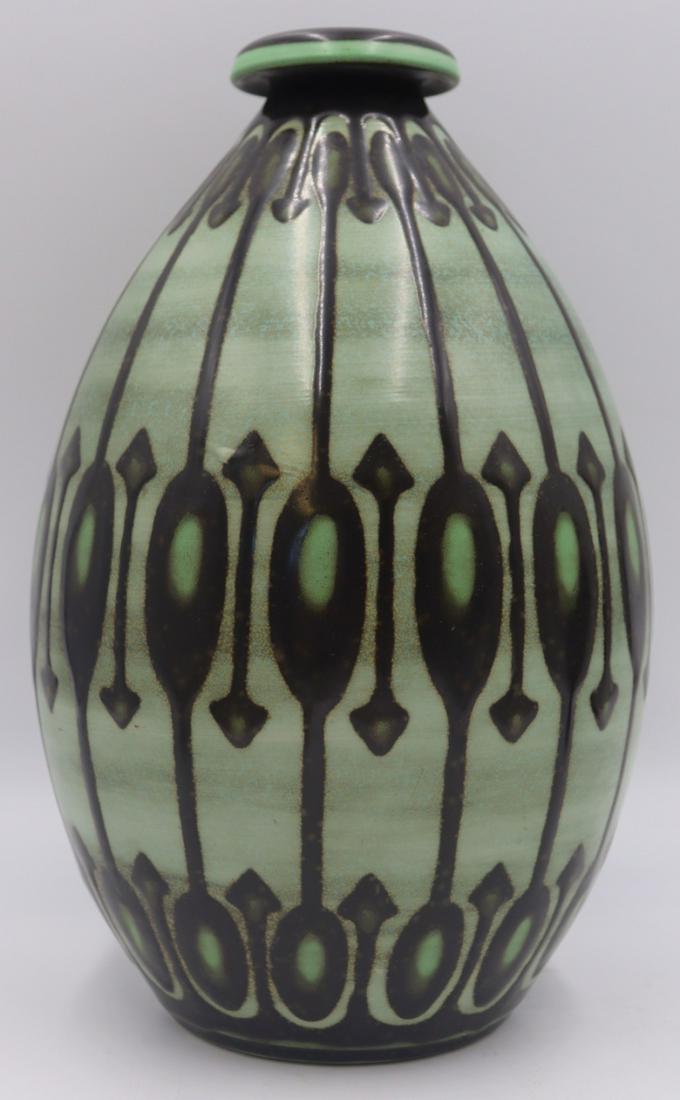 Charles Catteau Keramis Glaze Geometric Vase. (1 of 10)