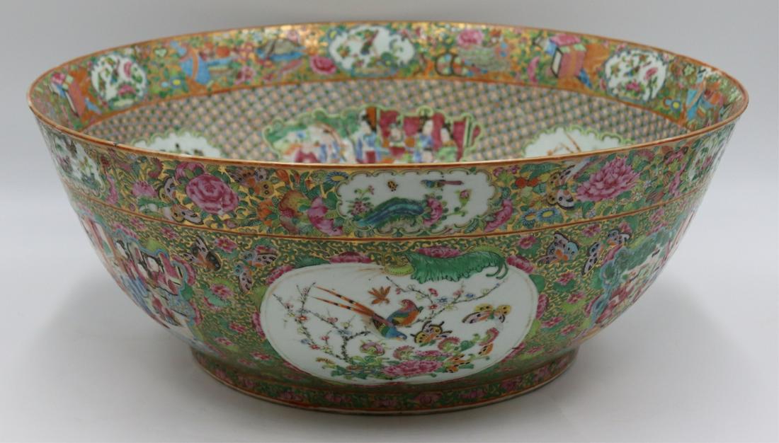 Monumental Chinese Export Rose Medallion Punch (1 of 17)