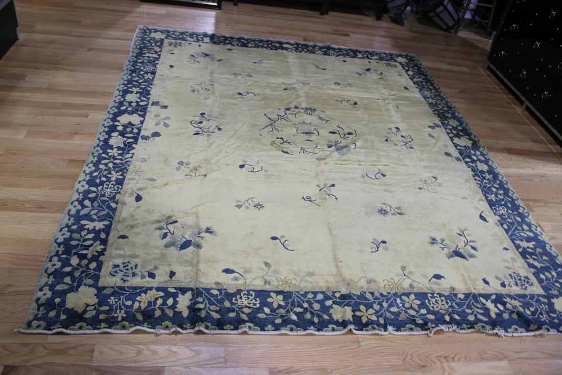 Antique And Finely Hand Woven Chinese Carpet. (1 of 7)