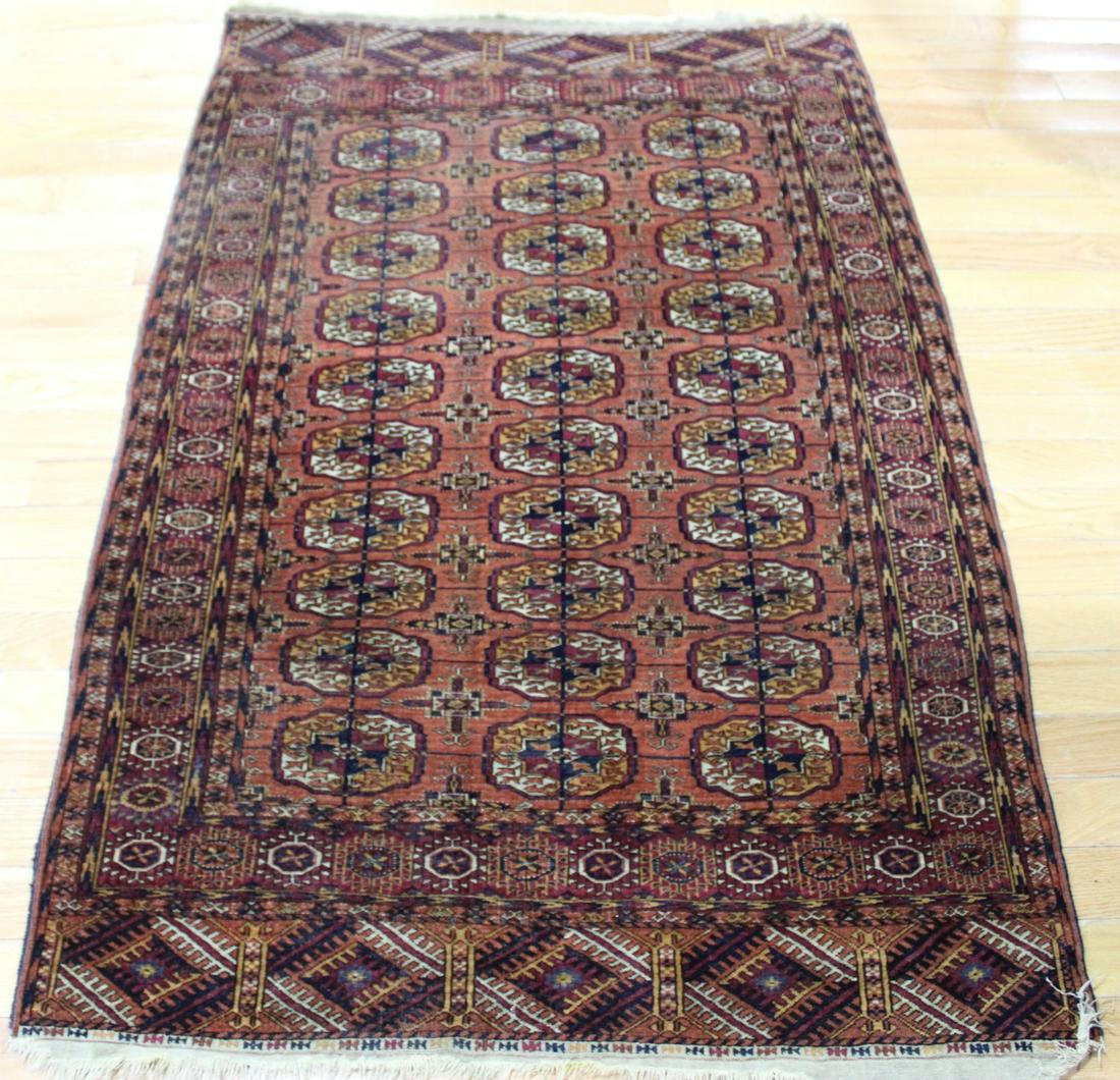Antique And Finely Hand Woven Bokhara Carpet. (1 of 6)