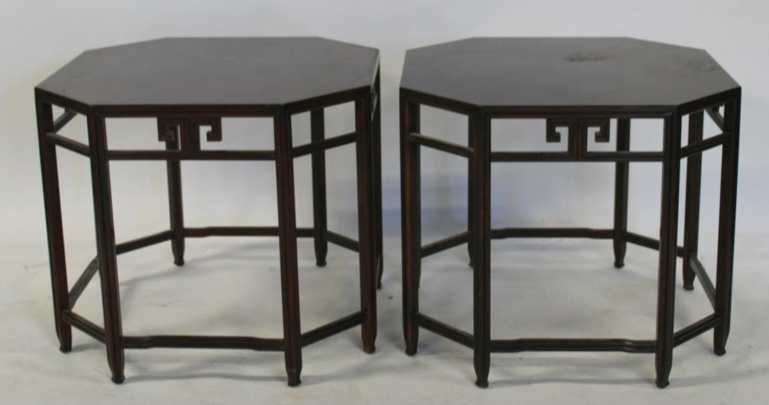 Baker Signed Pair Of Octagonal Side Tables (1 of 7)