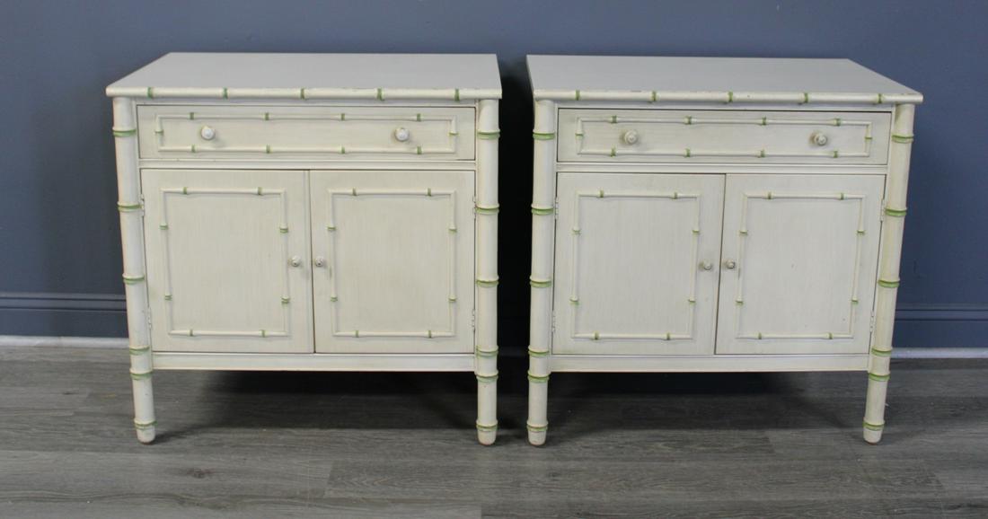 Midcentury Pair Of Bamboo Form Bachelors Chests. (1 of 6)