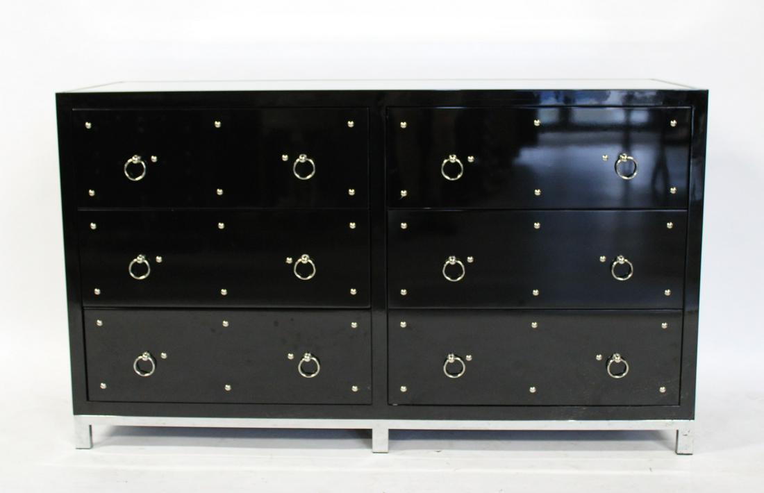Parzinger Style Lacquered And Mirror Top Chest. (1 of 5)