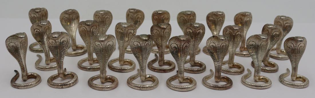 SILVER. (24) Silver Cobra Snake Place Card Holders (1 of 7)