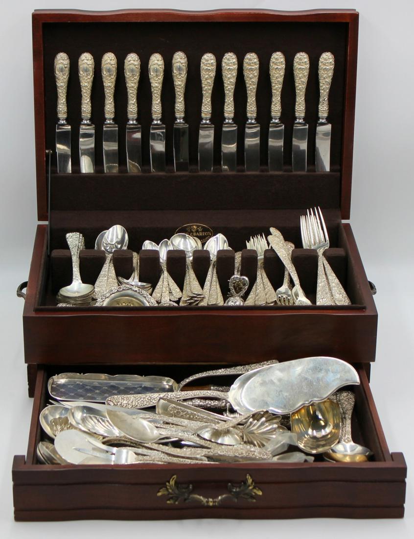 STERLING. S. Kirk & Son Repousse Flatware Service. (1 of 18)