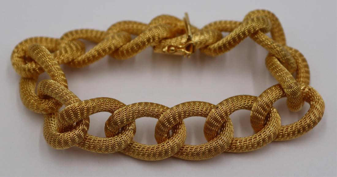 JEWELRY. Signed Italian 18kt Gold Link Bracelet. (1 of 6)