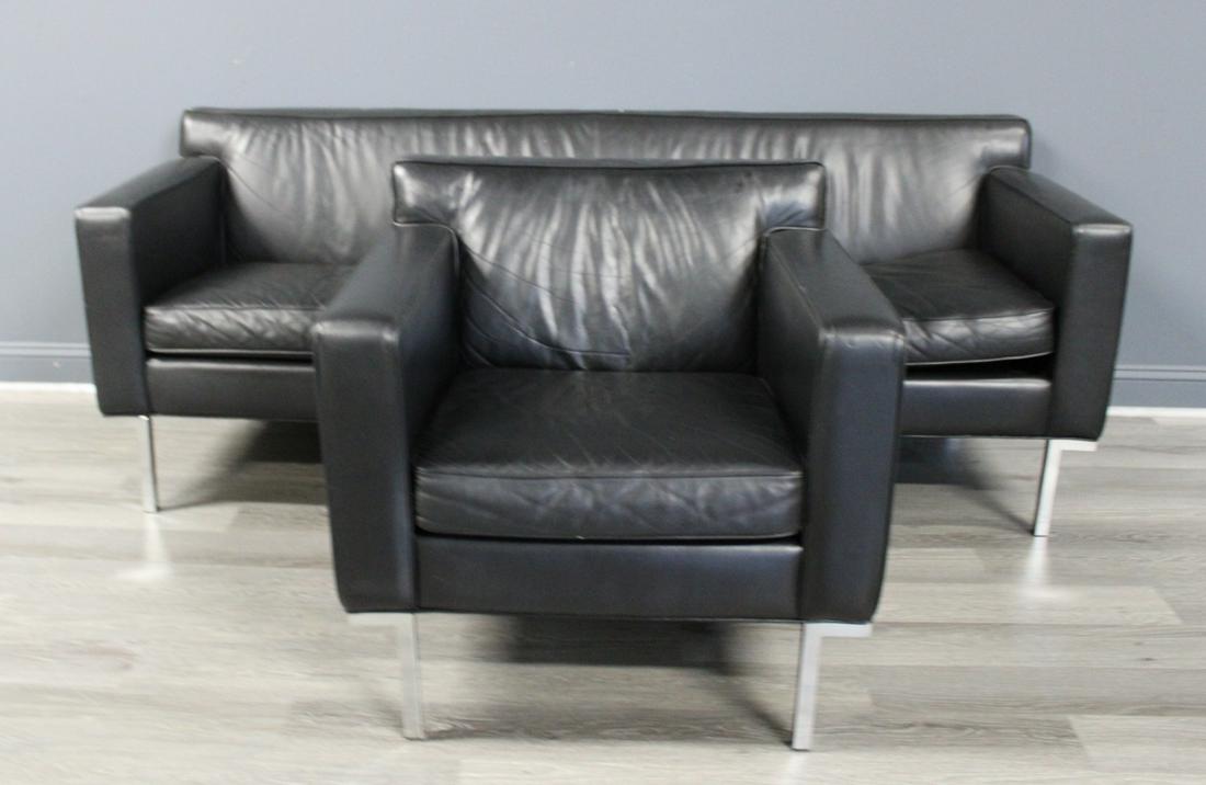 Vintage Leather Upholstered Sofa & Chair (1 of 10)