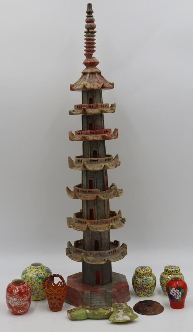 Grouping of Asian Cabinet Items and Carvings. (1 of 12)