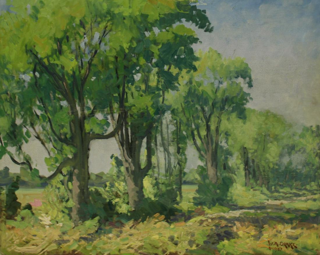 W. A. Drake Signed Oil on Board Landscape.: Signed and dated lower right. From the artist's estate. - Dimensions: 20" high x 16" wide
