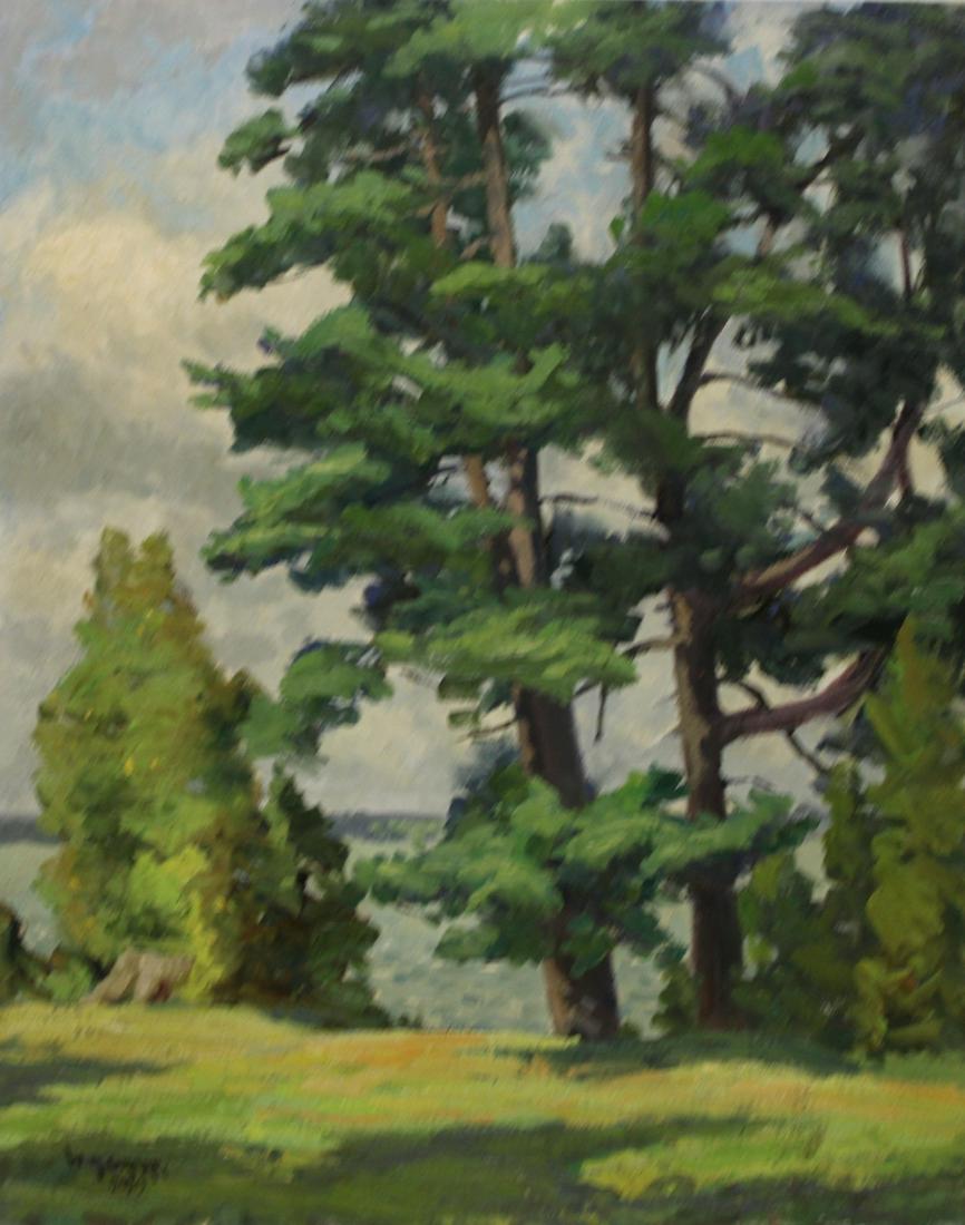 W. A. Drake Signed Oil on Board Landscape.: Signed and dated lower left. From the artist's estate. - Dimensions: 20" high x 16" wide