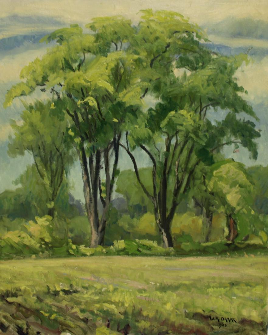 W.A. Drake Signed Oil on Canvas Landscape.: Signed and dated lower right. From the artist's estate. - Dimensions: 20" high x 16" wide