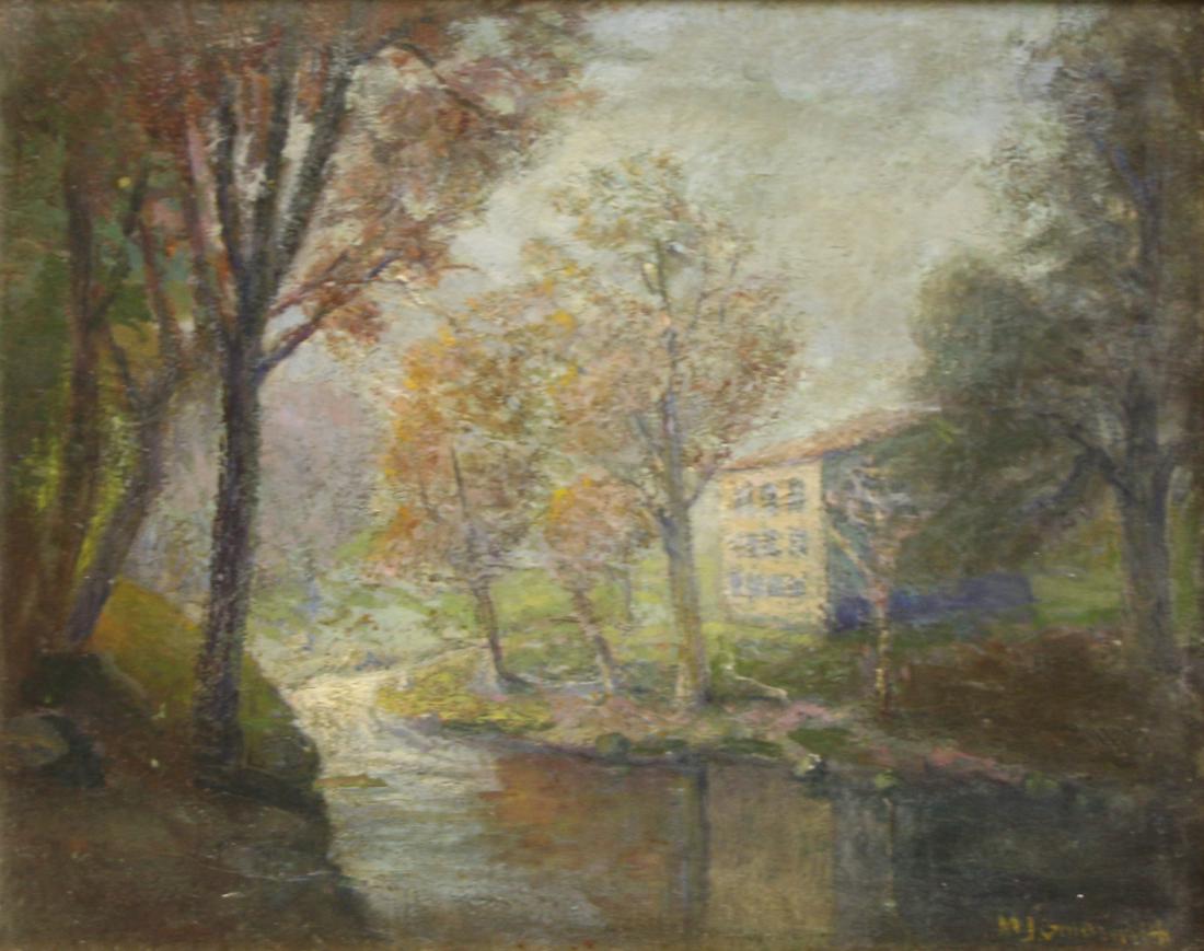 M J Goldsmith Signed Oil on Board Landscape. (1 of 3)