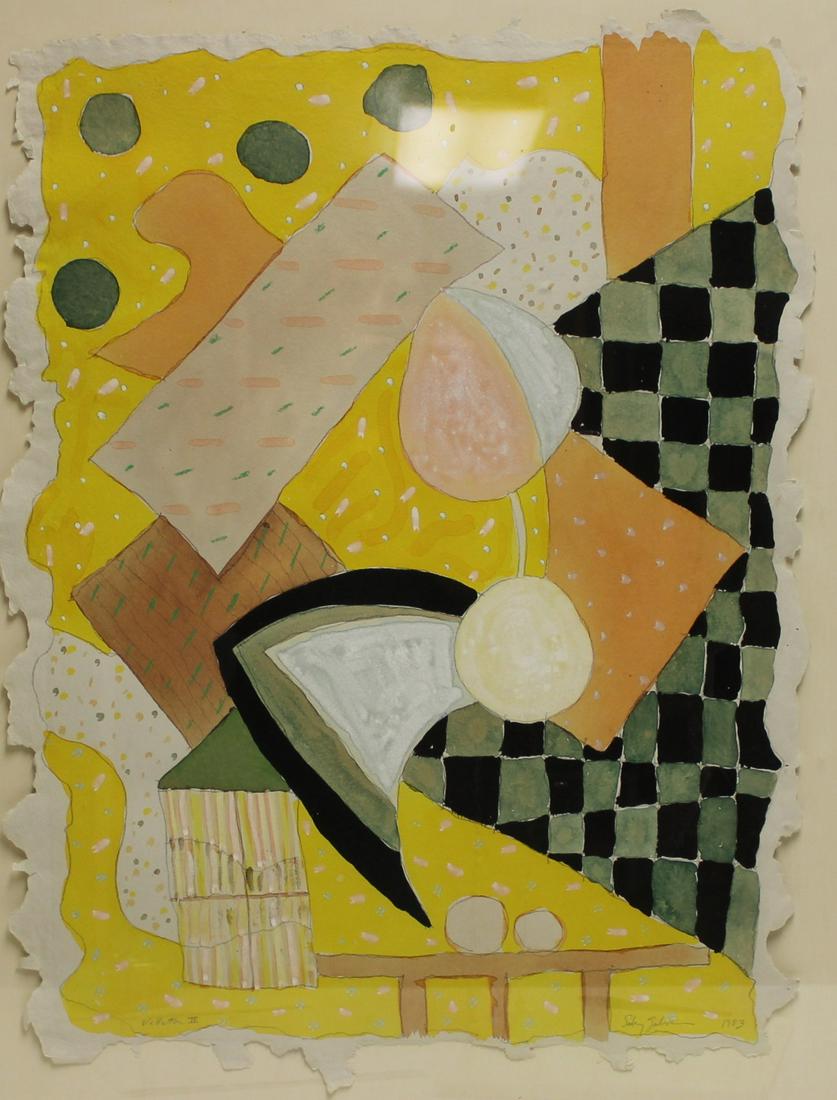 Sidney Guberman Signed Watercolor and Crayon on (1 of 6)