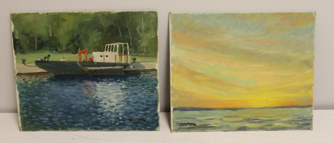 Pair of W.A. Drake Signed Oils on Canvas Board. (1 of 8)