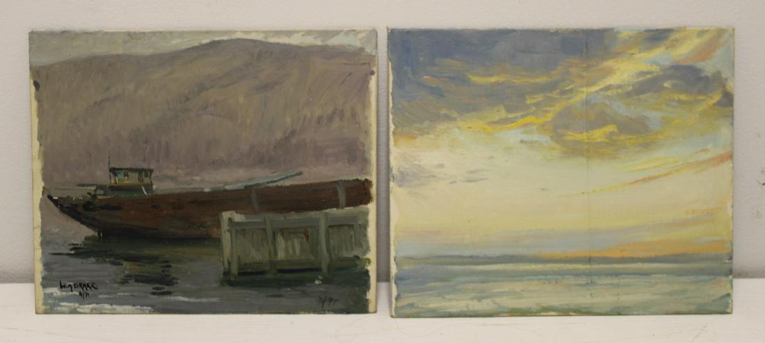 2 W. A. Drake Oils on Canvas Board. (1 of 6)