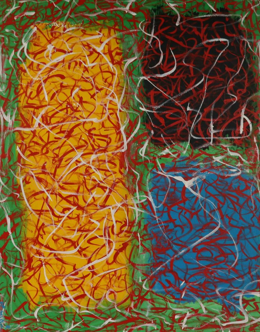 Hyunsoo Kim Signed Abstract Oil on Canvas. (1 of 4)