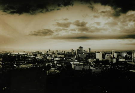 TIM HETHERINGTON (BRITISH, 1970-2011).: Photograph. Cityscape. Signed on mat lower right. No. 25 from an edition of 50. - Dimensions: Sight: 13" high x 18.75" wide