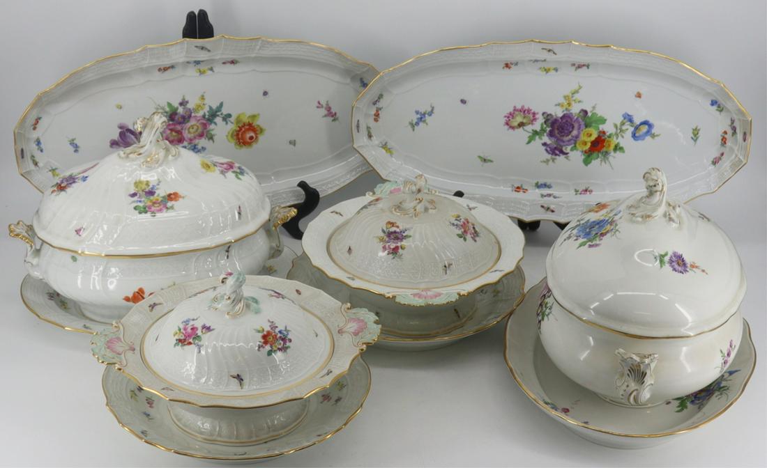 Meissen Hand Painted Porcelain Grouping. (1 of 18)