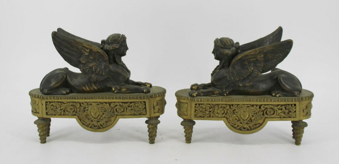 Pair Egyptian Revival Gilt And Patinated Bronze (1 of 7)