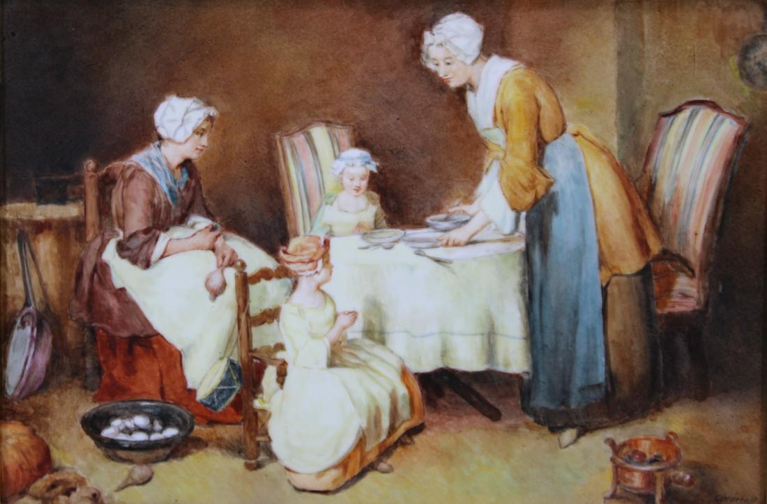 Framed Porcelain Plaque Bearing KPM Mark (1 of 5)