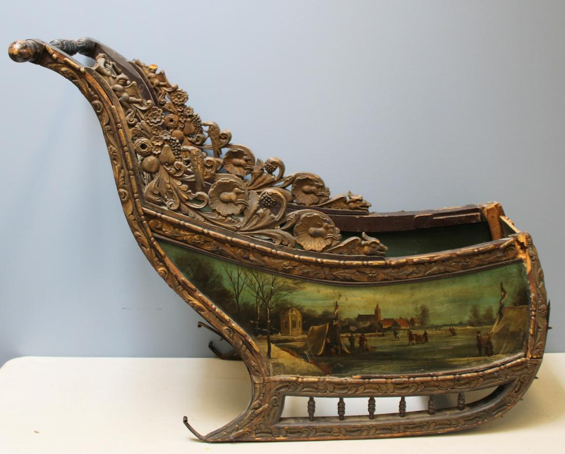 18th Century Dutch Child's Sled. (1 of 6)