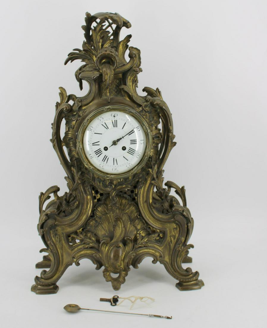 Large French Bronze Louis XV Style Clock. (1 of 7)