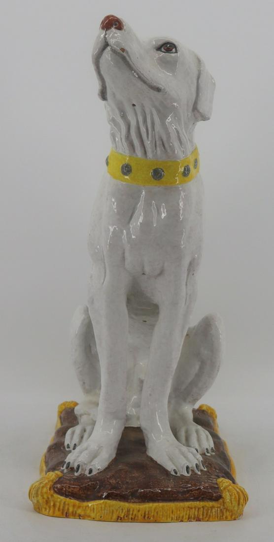 Vintage Painted Terracotta Seated Dog. (1 of 17)