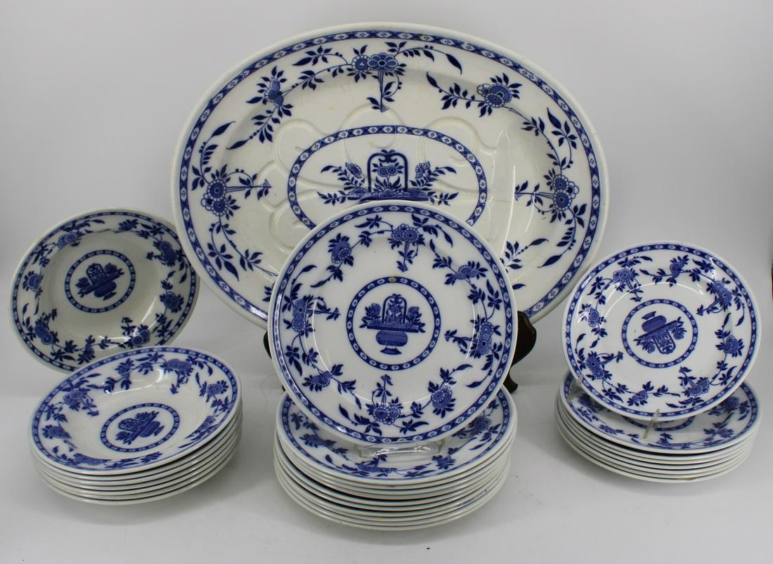 Minton Porcelain "Delft" Platter, Plates & Bowls (1 of 6)