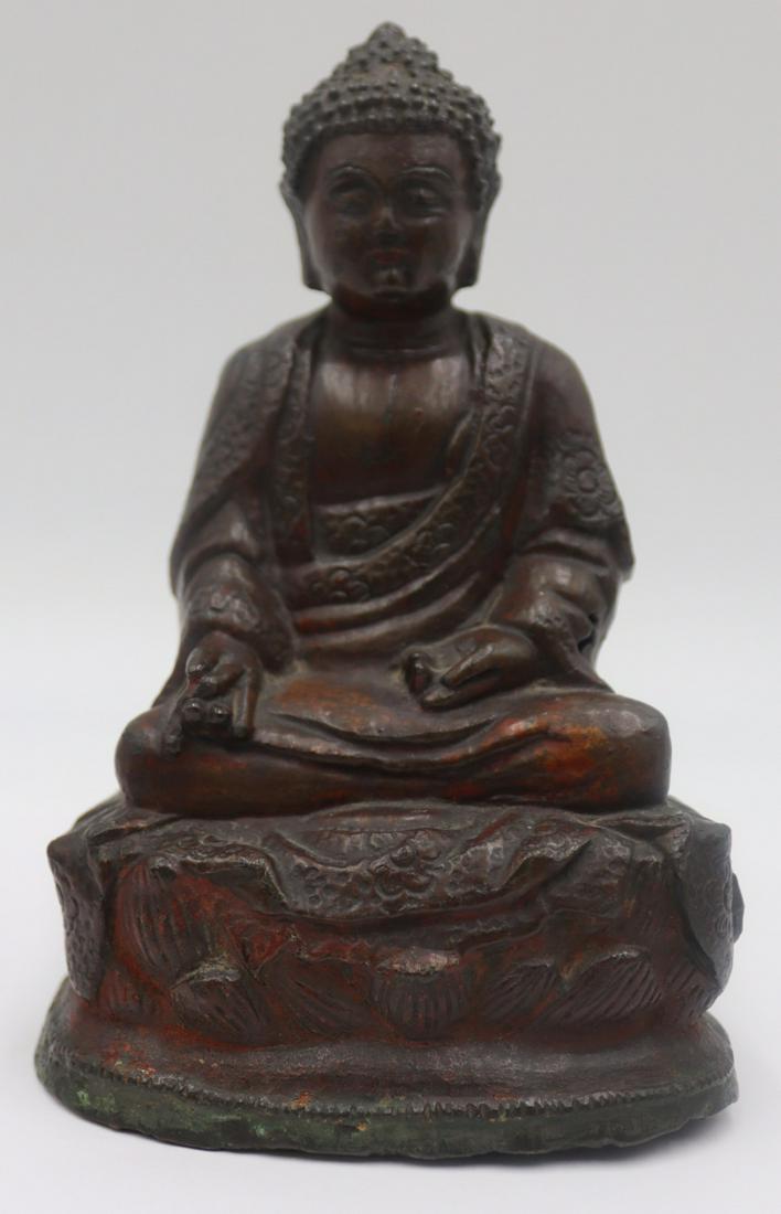 Antique Signed Chinese Bronze Seated Buddha. (1 of 12)