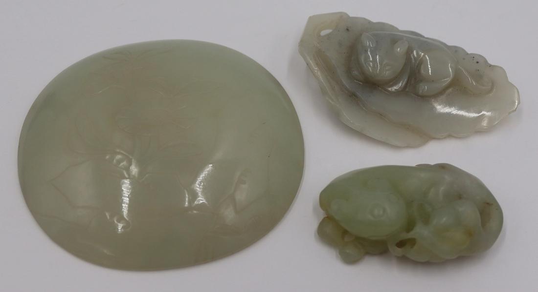Antique Chinese Carved Jade Grouping. (1 of 13)