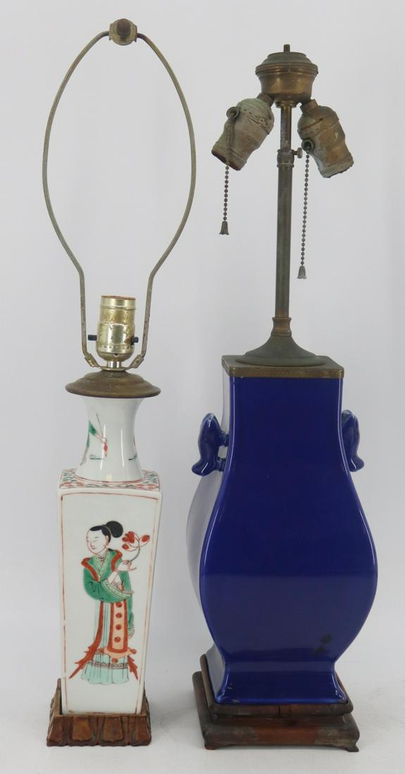 (2) Chinese Porcelain Vases Mounted as Lamps. (1 of 20)