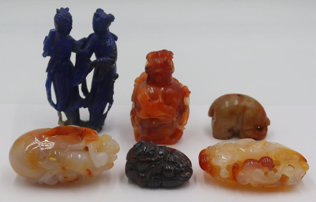 Grouping of Carved Chinese Hardstone. (1 of 15)