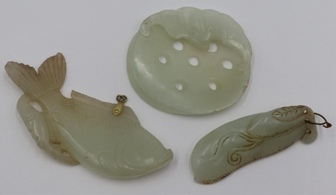 (3) Pcs. of Chinese Carved Jade. (1 of 12)