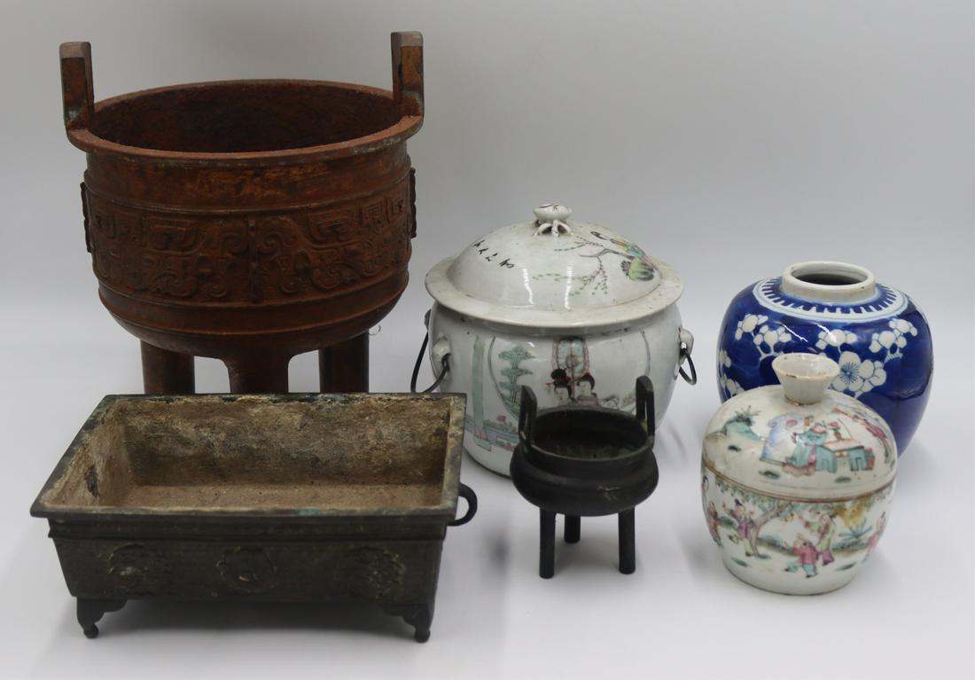 Grouping of Asian Porcelain and Censers. (1 of 16)
