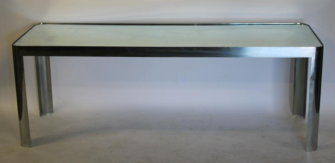 Midcentury Chrome Console with Mirrored Top. (1 of 4)
