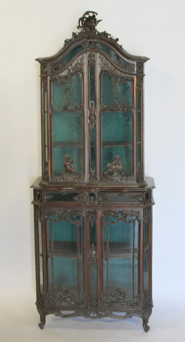 Finest Quality Antique Mahogany Carved Vitrine/ (1 of 11)