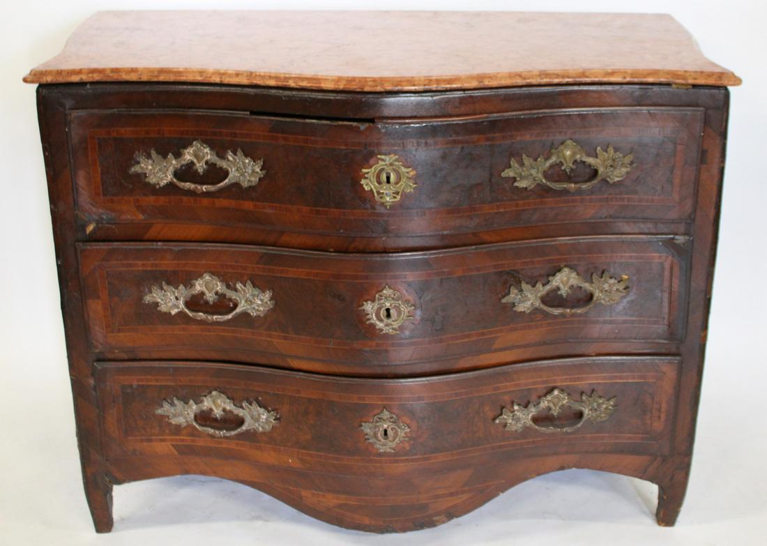 18th Century Inlaid Continental Marbletop Commode. (1 of 9)